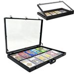 Trade Show Display Case Table Top Portable Aluminum Sports Card 34"x22" Black