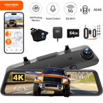 WOLFBOX 4K Dash Cam Front and Rear ADAS & BSD, 5.8GHz WiFi Parking Monitor NEW