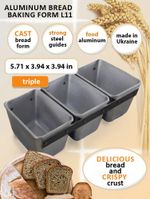 3pcs L11 Bread Form Pan Loaf Aluminium Mold Baking Ovenware Bakeware Kitchen