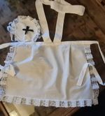 Magenta Rocky horror show French maid white apron Lace detail and hat