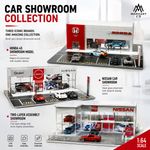 Diorama 1:64 Diecast Garage Model Car Showroom Shop Parking Lot LED Display Case