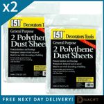4 DUST SHEETS HEAVY DUTY LARGE POLYTHENE PAINTING FURNITURE COVER PROTECTION NEW