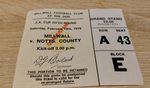 TICKET STUB - MILLWALL V NOTTS COUNTY- FA CUP 5TH RD- FEBRUARY 1979