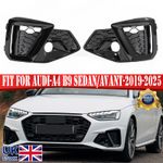 2x Front Bumper Fog Light Grille Cover Gloss for Audi A4 B9 B9.5 S LINE 2019+ UK