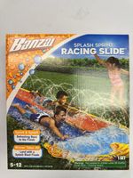 Banzai Splash Sprint Racing Slide And 2 Ground Stakes. 16ft L * 58in W * 2.5in H
