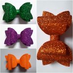 GIRLS SPARKLY GLITTER  HAIR BOW ALLIGATOR CLIP from foam glitter 3 inch