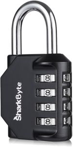 4-Dial Heavy Duty Padlock Weatherproof Resettable Combination Lock for Gym