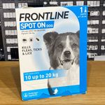 FRONTLINE Spot on Flea Ticks Lice Treatment Medium Dog (10-20kg) 1 Pipette