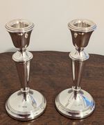 A Chick & Sons Birmingham Pair Of Weighted Sterling Silver Candlesticks 264g