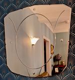 Fabulous Rare Antique Art Deco Square Frameless Wall Mirror VGC