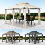 Mondeer 3x4m Garden Gazebo Heavy Duty Waterproof & Curtain Patio Patio Pavilion