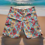 Billabong x Andy Davis Recycler Board Shorts 34 M/L Surf Skate Retro Boardies