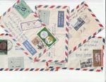 (5) VINTAGE ETHIOPIA REGISTERED AIRMAIL COVER ENVELOPES