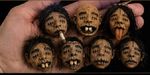 Handmade Shrunken Head Oddity Gothic Natural Clay Car Hanger Horror Decor