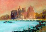 ELIZABETHA FOX,  Venice Oil Painting, 42 x 30 cm, Evening Light