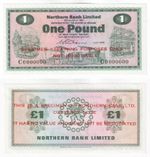 Ireland Northern Bank Ltd £1 SPECIMEN Banknote (1970) P.187as. 2 - UNC