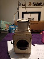 VINTAGE BRITISH RAILWAY TAIL LAMP WITH RED BULLS EYE LENS  GOOD CONDITION