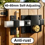 40-80mm Anti-Rust Long Throw Gate Lock Wooden Door Right & Left Door 5 Keys