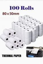 80x50 Thermal Paper Rolls NEW JUST-EAT/UBER Machine (Pack Of 100 Rolls)