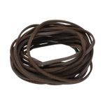3 mm x 5.5 Yard Leather Cord, Leather Strip for Crafts Shoe Lace, Coffee
