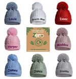 PERSONALISED Baby Pom Pom Hat Boys Girls Newborn to 6 Months 6-18 Months 