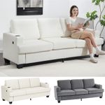 3 Seater Sofa with USB Ports & Cup Holders for Living Room Refurbished