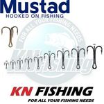 MUSTAD TREBLE HOOKS 3551 BR Colour Brown Strong Saltwater Sizes 14 16 18 25pcs