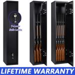 3 Or 6 Gun Cabinet Rifle Safe Approved 7-Lever Locks Extra Wide & Deep Ammo Box