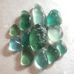 12 Stunning Turquoise Blue Greeny Sea Glass Jewellery pieces Seaham  1.25-2.5cm