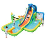 Inflatable Water Slide Kids Bouncy Castle Water Park Jumper House w/ Splash Pool