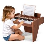 Educational Music Instrument Mini Digital Piano Wooden Toy-Brown