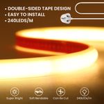 220V Neon COB LED Strip Lights 240LEDs/m Selfadhesive Flexible Tape Lamp IP67 UK