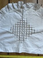 Vintage Edwardian White Cotton Drawn Threadwork Ruffle Frill Cradle Pillow Slip 