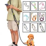 Hands Free Dog Lead Reflective Crossbody Running Leash Shock Absorbing Waist Bel