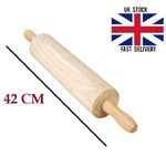 Professional Wooden Rolling Pin Chapatti Roller Maker Pan Cake 2 Handles 42CM
