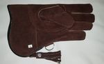 Falconry Glove Large Size Suede Leather Double Layer 12" Long(Rusty Brown Color)