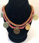 Spanish Statement Necklace Gold Coin Art to Wear Paulina Barcelona OOAK Resort