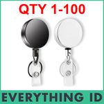 PREMIUM HEAVY DUTY METAL RETRACTABLE BADGE HOLDER ID KEY CARD CHAIN REEL CLIP