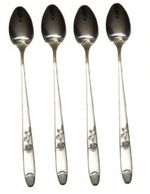 4 x Stainless Steel Stylish Long Handle Latte Ice Cream Sundae Coffee Spoon 20cm