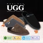 UGG Real Aus 100% Australian Sheepskin Wool Mens Slippers ChocolateChestnutStone