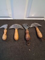 4x Leatherworking Saddlers Half Moon Tools, One Stamped Tudor