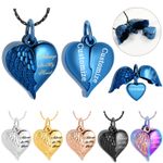 Openable Angel Wing Heart Memorial Necklace Ashes Cremation Urn Jewellery Charm