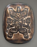 Vintage Haida Bear Hand Made Red Clay Native Inuit Canadian Pottery Trinket Dish