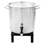 PROPANE GAS WATER BOILER PAN TAP 20 LITRE STOCKPOT PLUS SINGLE LPG CAMPING STOVE