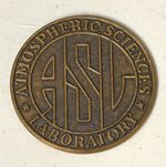 Atmospheric Sciences Laboratory Brass Bronze Medallion Token NOAA NASA 2" Across