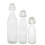 Glass Drinks Bottle with Swing Top Reusable & Airtight for Water, Juice, Brewing