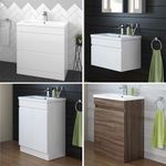 iBathUK Floor Standing and Wall Hung Vanity Units with Ceramic Basins