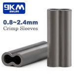 9KM 100Pcs Fishing Line Tube Fishing Double Barrel Copper Crimp Sleeves Tube