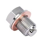 Stainless Steel Magnetic Oil Sump Drain Plug & Washer M14 x1.5mm Bolt Screw