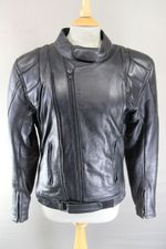 ASHY AMX PRIME HIDE LEATHER BIKER JACKET+BACK/SHOULDER/ELBOW PROTECTORS 34-36"